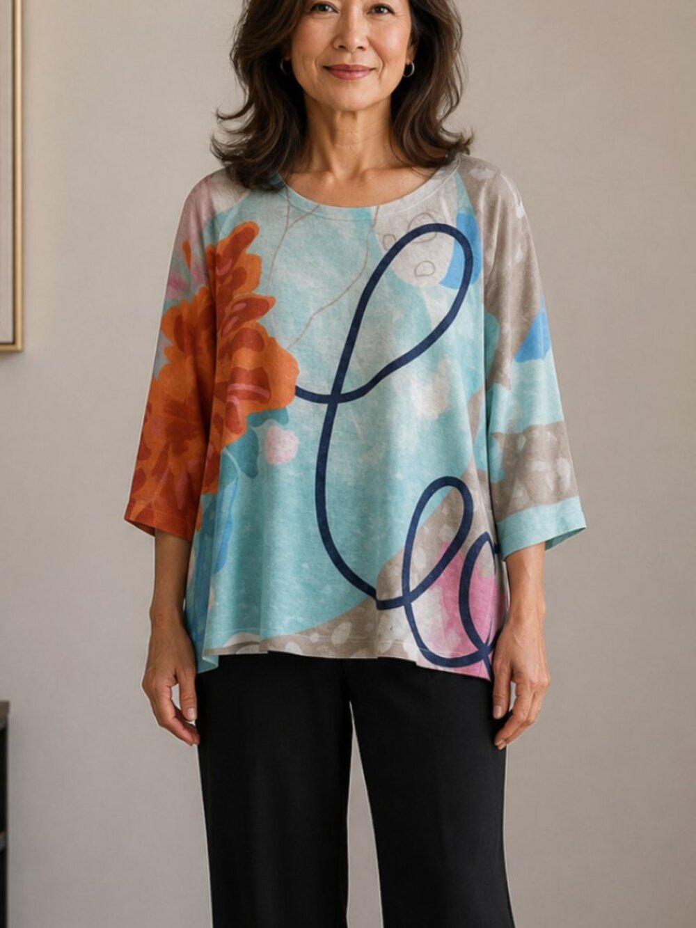 atelier 5 gozde yilmaz - women’s colorful blouse, Large / summer vacation